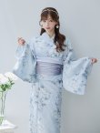 画像3: 【即日発送！】クラシカルローズブルー浴衣  【浴衣３点セット 浴衣/帯/下駄】[YMT] (3)