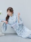 画像7: 【即日発送！】クラシカルローズブルー浴衣  【浴衣３点セット 浴衣/帯/下駄】[YMT] (7)