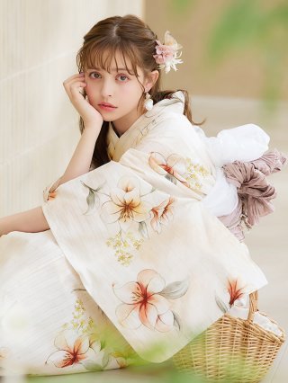 シック大人フラワー浴衣【浴衣のみの商品です】 即日発送】シック大人フラワー浴衣 【浴衣3点セット 浴衣/帯