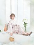 画像11: 【即日発送】ピンクベージュ×ホワイトローズ浴衣  【浴衣３点セット 浴衣/帯/下駄】[YMT] (11)