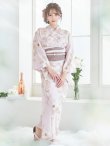 画像4: 【即日発送】ピンクベージュ×ホワイトローズ浴衣  【浴衣３点セット 浴衣/帯/下駄】[YMT] (4)