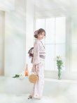 画像6: 【即日発送】ピンクベージュ×ホワイトローズ浴衣  【浴衣３点セット 浴衣/帯/下駄】[YMT] (6)