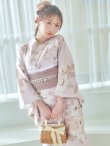 画像3: 【即日発送】ピンクベージュ×ホワイトローズ浴衣  【浴衣３点セット 浴衣/帯/下駄】[YMT] (3)