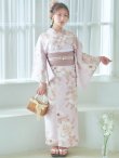 画像4: 【即日発送】ピンクベージュ×ホワイトローズ浴衣  【浴衣３点セット 浴衣/帯/下駄】[YMT] (4)