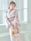 画像5: 【即日発送】ピンクベージュ×ホワイトローズ浴衣  【浴衣３点セット 浴衣/帯/下駄】[YMT] (5)