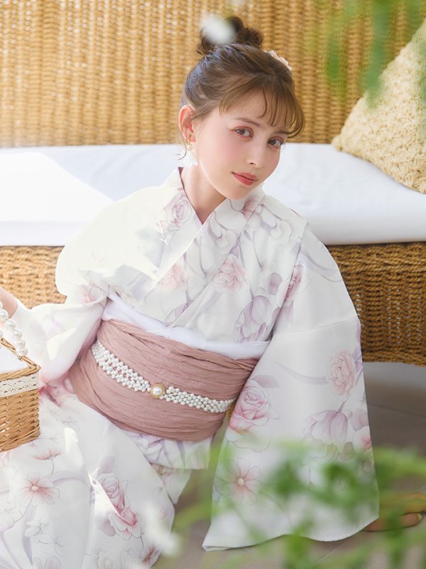 画像17: 【即日発送】アイシーピンクフラワー浴衣  【浴衣３点セット 浴衣/帯/下駄】[YMT] (17)