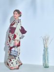 画像12: 【即日発送】ホワイト＆レッド椿浴衣  【浴衣３点セット 浴衣/帯/下駄】[OF04] (12)
