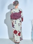 画像13: 【即日発送】ホワイト＆レッド椿浴衣  【浴衣３点セット 浴衣/帯/下駄】[OF04] (13)