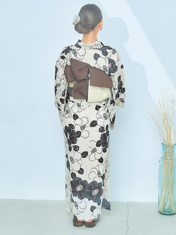 画像17: 【即日発送】【浴衣】モノトーン大正モダン浴衣  【浴衣３点セット 浴衣/帯/下駄】[YMT] (17)
