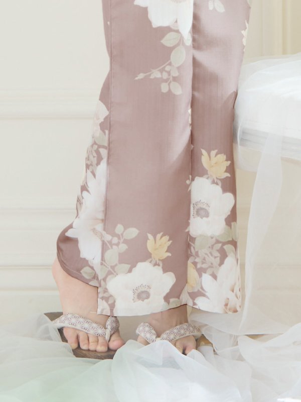 画像18: 【即日発送】ピンクベージュフラワー浴衣  【浴衣３点セット 浴衣/帯/下駄】[YMT] (18)
