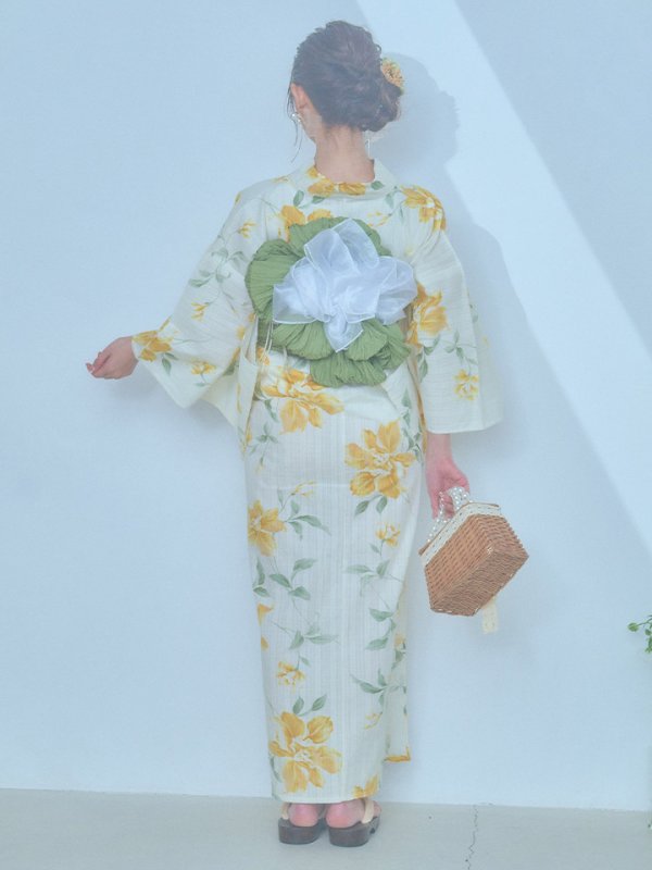 画像17: 【即日発送！】レモンフラワー浴衣  【浴衣３点セット 浴衣/帯/下駄】[YMT] (17)