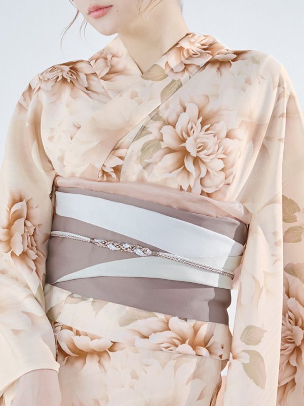 画像13: 【即日発送】リッチベージュダリア浴衣  【浴衣３点セット 浴衣/帯/下駄】[YMT] (13)