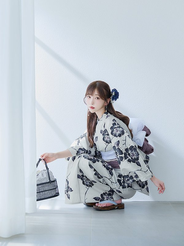 画像9: 【即日発送】古典ロマン牡丹浴衣  【浴衣３点セット 浴衣/帯/下駄】[YMT] (9)