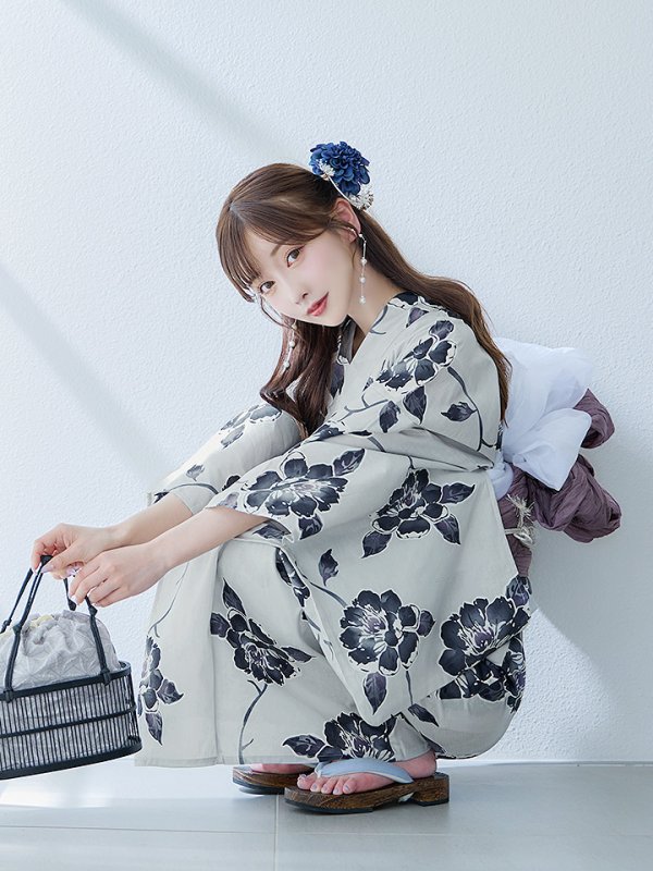 画像10: 【即日発送】古典ロマン牡丹浴衣  【浴衣３点セット 浴衣/帯/下駄】[YMT] (10)