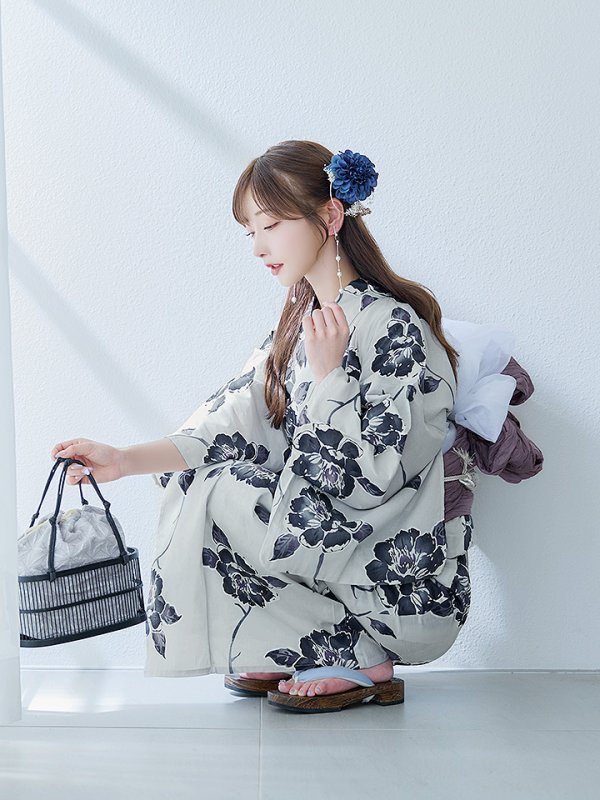 画像11: 【即日発送】古典ロマン牡丹浴衣  【浴衣３点セット 浴衣/帯/下駄】[YMT] (11)