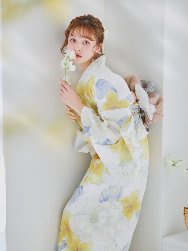 画像9: 【即日発送】ヘルシー油彩牡丹浴衣  【浴衣３点セット 浴衣/帯/下駄】[YMT] (9)