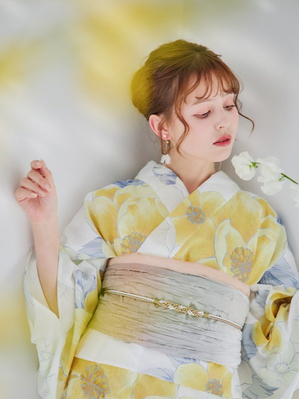 画像10: 【即日発送】ヘルシー油彩牡丹浴衣  【浴衣３点セット 浴衣/帯/下駄】[YMT] (10)