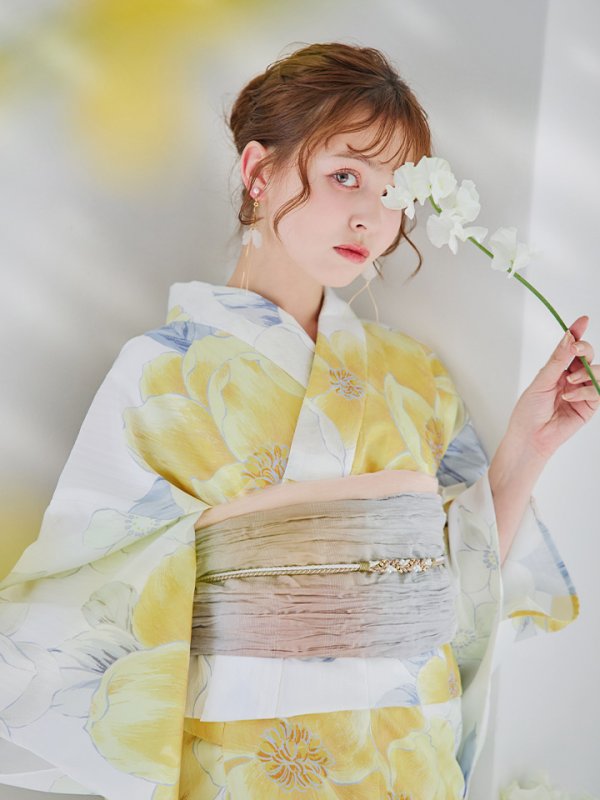 画像11: 【即日発送】ヘルシー油彩牡丹浴衣  【浴衣３点セット 浴衣/帯/下駄】[YMT] (11)