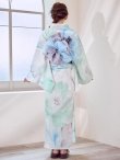 即日発送】【浴衣セール！】大柄アイシーミントフラワー浴衣