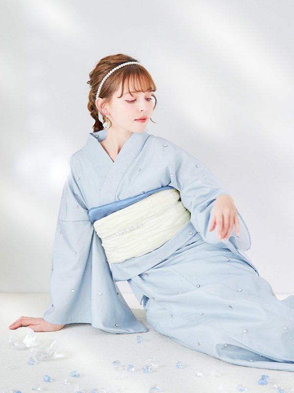 画像17: 【即日発送】アーガイルビジュー浴衣【浴衣３点セット 浴衣/帯/下駄】[YMT] (17)