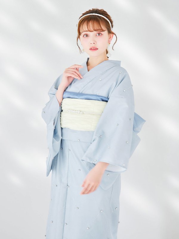 画像11: 【即日発送】アーガイルビジュー浴衣【浴衣３点セット 浴衣/帯/下駄】[YMT] (11)