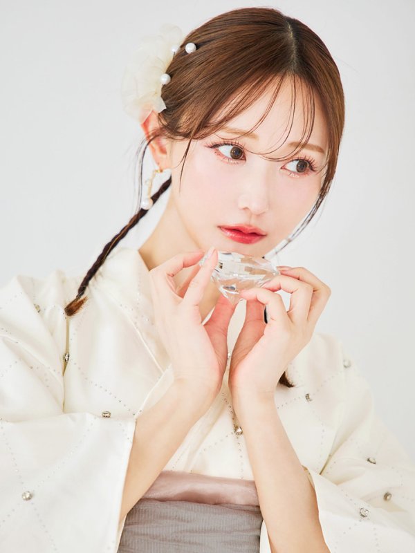 画像10: 【即日発送】アーガイルビジュー浴衣  【浴衣３点セット 浴衣/帯/下駄】[YMT] (10)