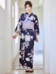 画像4: 【即日発送】クラシカルフラワーブーケ浴衣  【浴衣３点セット 浴衣/帯/下駄】[OF04] (4)