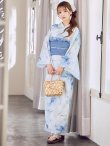 画像3: 【即日発送】蒼華に咲く牡丹浴衣  【浴衣３点セット 浴衣/帯/下駄】[YMT] (3)