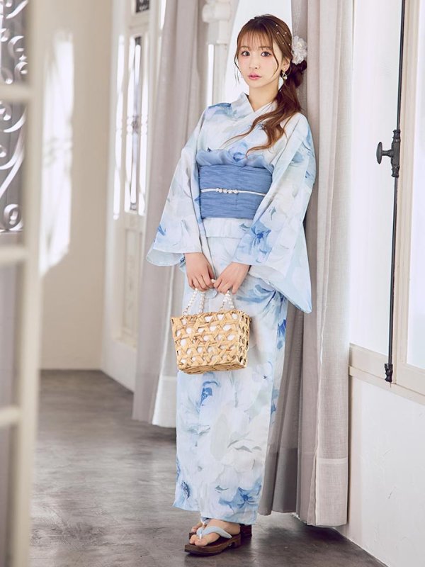 画像7: 【即日発送】蒼華に咲く牡丹浴衣  【浴衣３点セット 浴衣/帯/下駄】[YMT] (7)