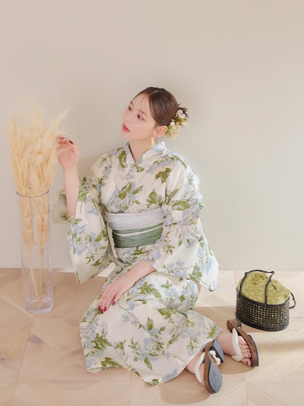 画像11: 【即日発送】ウォームミント浴衣  【浴衣３点セット 浴衣/帯/下駄】[YMT] (11)