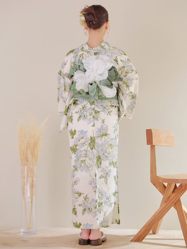 画像16: 【即日発送】ウォームミント浴衣  【浴衣３点セット 浴衣/帯/下駄】[YMT] (16)