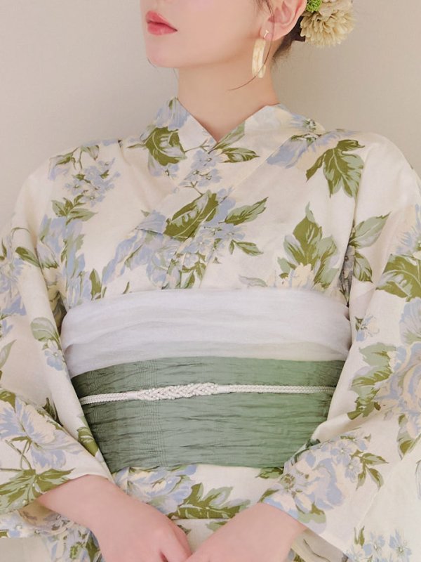 画像17: 【即日発送】ウォームミント浴衣  【浴衣３点セット 浴衣/帯/下駄】[YMT] (17)