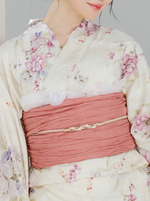 画像18: 【即日発送】牡丹百合花柄浴衣  【浴衣３点セット 浴衣/帯/下駄】[YMT] (18)