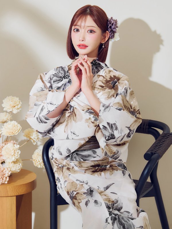 画像11: 【予約 / 5月上旬発送予定】陽彩向日葵の水彩浴衣 OBI-g-500-kj-12-MOC / HIMO-900-yn-7-MOC / HEKO-800-sb-11-MOC / YA-74-kn-MVPL / GETA-02-ok-4-MOC/ [o/YMT] (11)