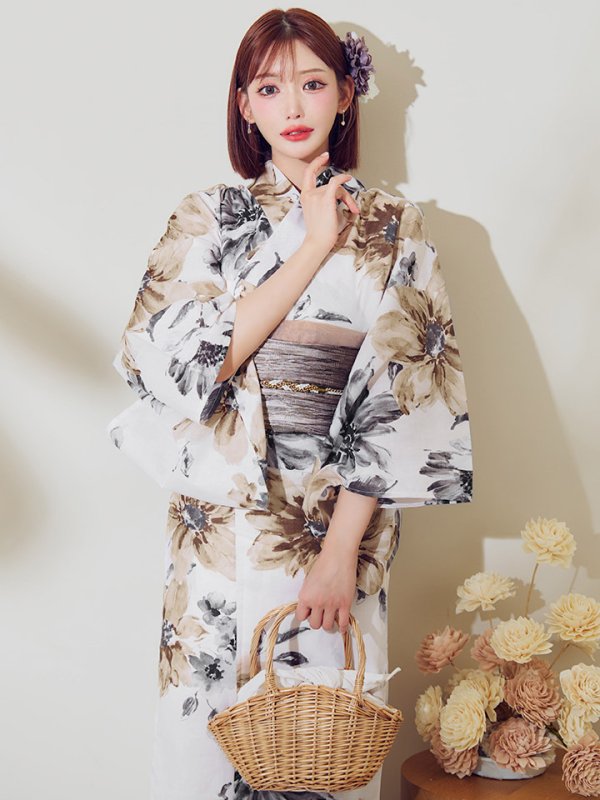 画像14: 【予約 / 5月上旬発送予定】陽彩向日葵の水彩浴衣 OBI-g-500-kj-12-MOC / HIMO-900-yn-7-MOC / HEKO-800-sb-11-MOC / YA-74-kn-MVPL / GETA-02-ok-4-MOC/ [o/YMT] (14)