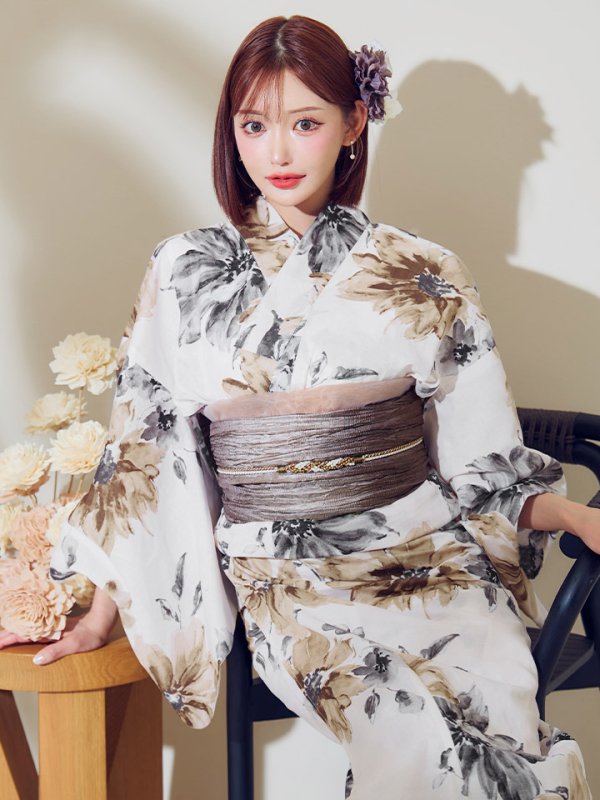 画像6: 【予約 / 5月上旬発送予定】陽彩向日葵の水彩浴衣 OBI-g-500-kj-12-MOC / HIMO-900-yn-7-MOC / HEKO-800-sb-11-MOC / YA-74-kn-MVPL / GETA-02-ok-4-MOC/ [o/YMT] (6)
