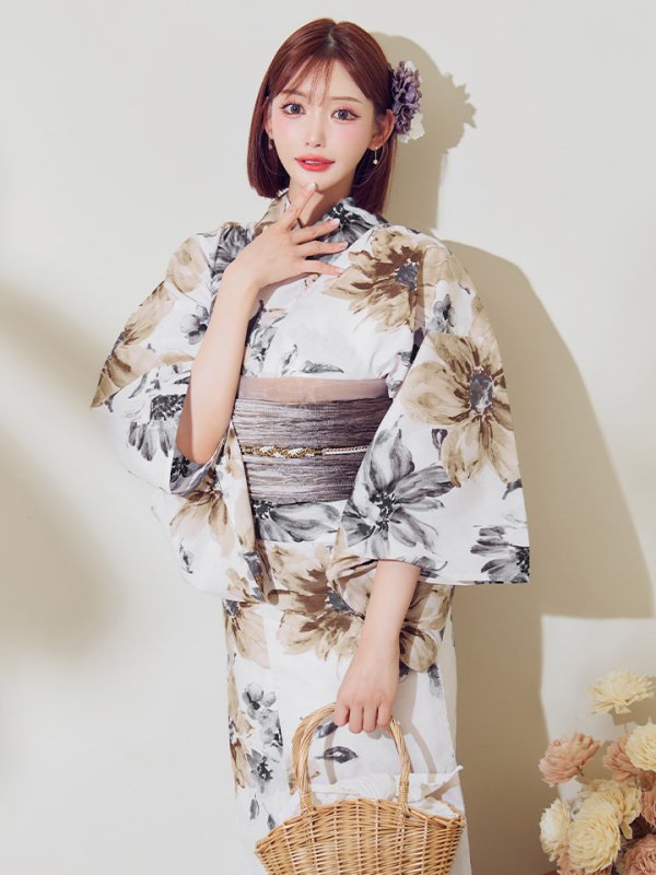画像7: 【予約 / 5月上旬発送予定】陽彩向日葵の水彩浴衣 OBI-g-500-kj-12-MOC / HIMO-900-yn-7-MOC / HEKO-800-sb-11-MOC / YA-74-kn-MVPL / GETA-02-ok-4-MOC/ [o/YMT] (7)