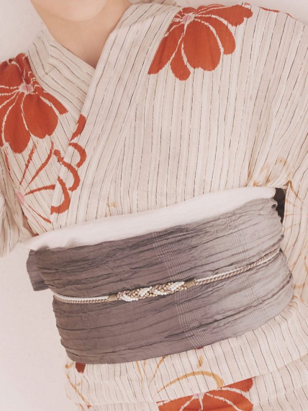 画像16: 【即日発送】ストライプ花柄浴衣  【浴衣３点セット 浴衣/帯/下駄】[YMT] (16)