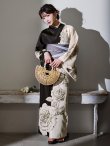 画像1: 【Riuコラボ】【予約 / 6月下旬発送予定】ツートンカラーローズ浴衣 OBI-hira-100-ok-5-GYxSV / HIMO-900-yn-4-GYxGY / YA-951-kn-W / YA-1011-kj-BR  / GETA-01-kj-3-IV [y/YMT] (1)
