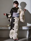 画像4: 【Riuコラボ】【予約 / 6月下旬発送予定】ツートンカラーローズ浴衣 OBI-hira-100-ok-5-GYxSV / HIMO-900-yn-4-GYxGY / YA-951-kn-W / YA-1011-kj-BR  / GETA-01-kj-3-IV [y/YMT] (4)