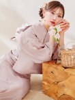 画像1: 【即日発送】【浴衣】ピンク無地浴衣 【浴衣３点セット 浴衣/帯/下駄】[YMT] (1)