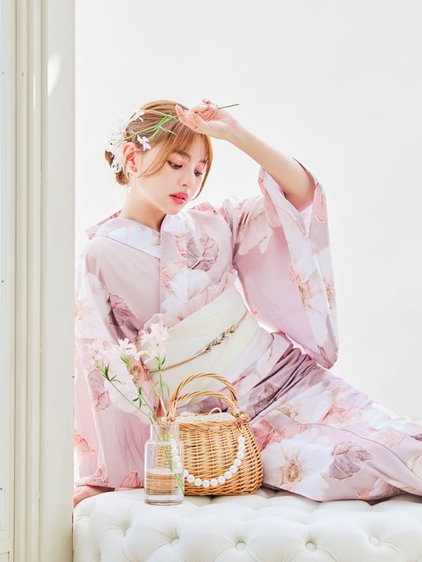 画像12: 【即日発送】【浴衣】 大人スウィートフラワー 薔薇 バラ ローズ 浴衣【浴衣３点セット 浴衣/帯/下駄】[YMT] (12)