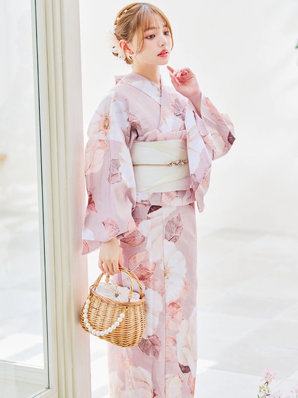 画像2: 【即日発送】【浴衣】 大人スウィートフラワー 薔薇 バラ ローズ 浴衣【浴衣３点セット 浴衣/帯/下駄】[YMT] (2)