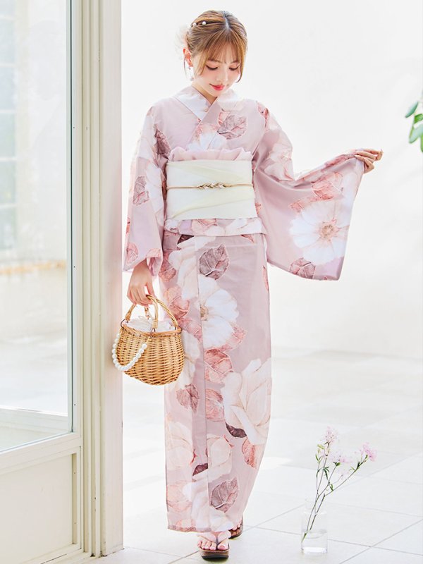 画像4: 【即日発送】【浴衣】 大人スウィートフラワー 薔薇 バラ ローズ 浴衣【浴衣３点セット 浴衣/帯/下駄】[YMT] (4)