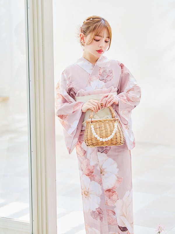 画像7: 【即日発送】【浴衣】 大人スウィートフラワー 薔薇 バラ ローズ 浴衣【浴衣３点セット 浴衣/帯/下駄】[YMT] (7)