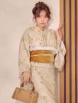 画像1: 【即日発送】パステルイエロー地×小花柄浴衣【浴衣３点セット 浴衣/帯/下駄】[OF04] (1)