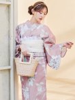 画像1: 【浴衣セール！】【即日発送】【浴衣】 大人スウィート/ピンク地フラワー浴衣 【浴衣３点セット 浴衣/帯/下駄】[YMT] (1)