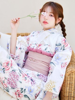 jewels レトロモダン牡丹浴衣 即日発送】レトロモダン牡丹浴衣【浴衣3点セット 浴衣/帯/下駄