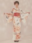 画像4: 【即日発送】アプリコットピンク牡丹浴衣  【浴衣３点セット 浴衣/帯/下駄】[OF04/HC03] (4)