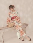 画像7: 【即日発送】アプリコットピンク牡丹浴衣  【浴衣３点セット 浴衣/帯/下駄】[OF04/HC03] (7)